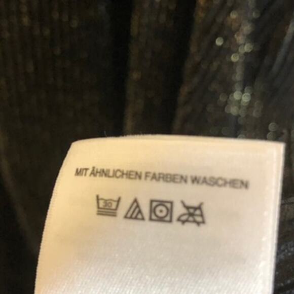 RACHEL ROY Pleated High Neck Sleeveless Black/Gold Dressy Sparkle Tank Large - Picture 8 of 9